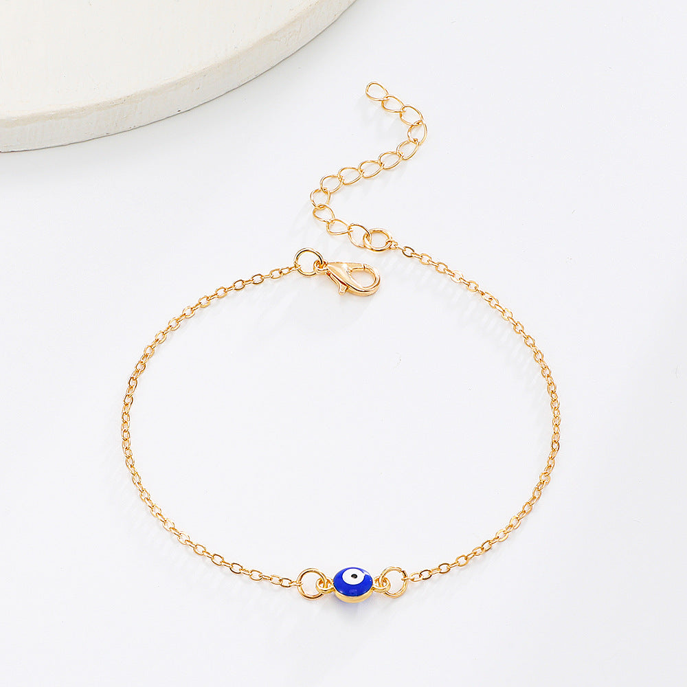 Electroplated Evil Blue Eye Anklet For Women