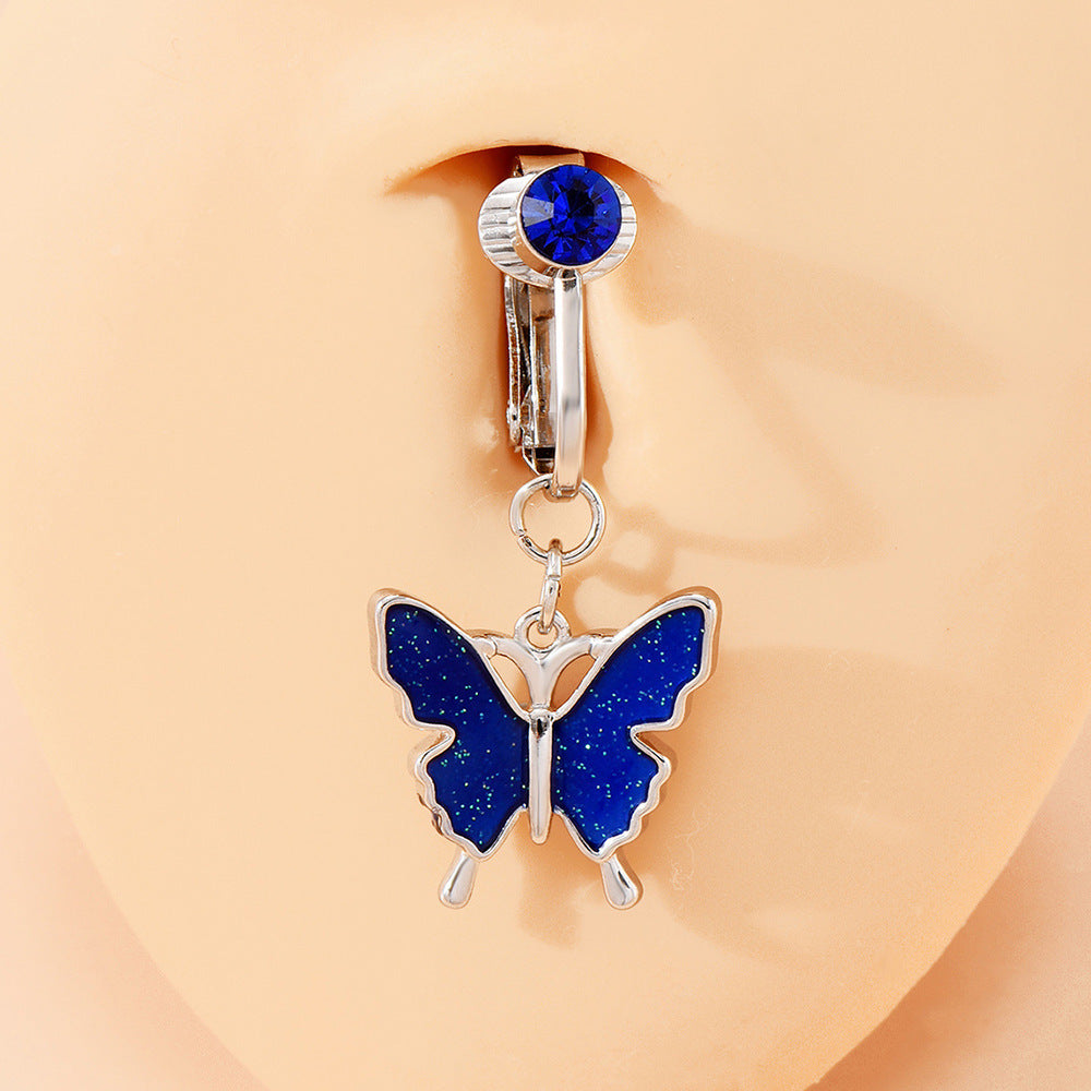 Non-perforated Butterfly Belly Ring