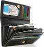 Genuine Leather Accordion Clutch – Removable Checkbook Holder, RFID Blocking