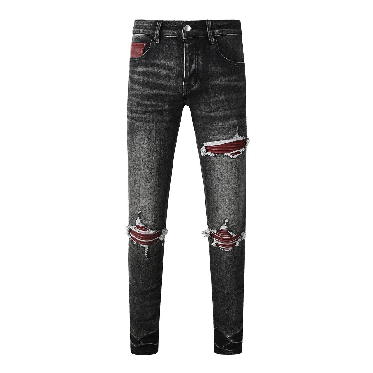 Fashionable Mens Washed Distressed Ripped Jeans