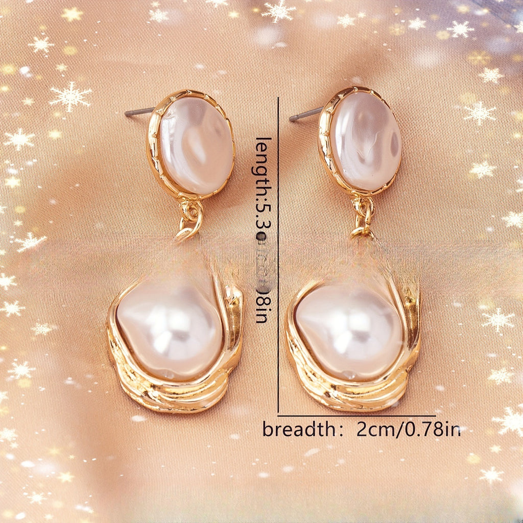 Korean Style Elegant Fashion Baroque Pearl Earrings