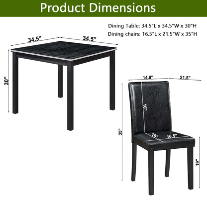 5 Piece Wooden Dining Table Set