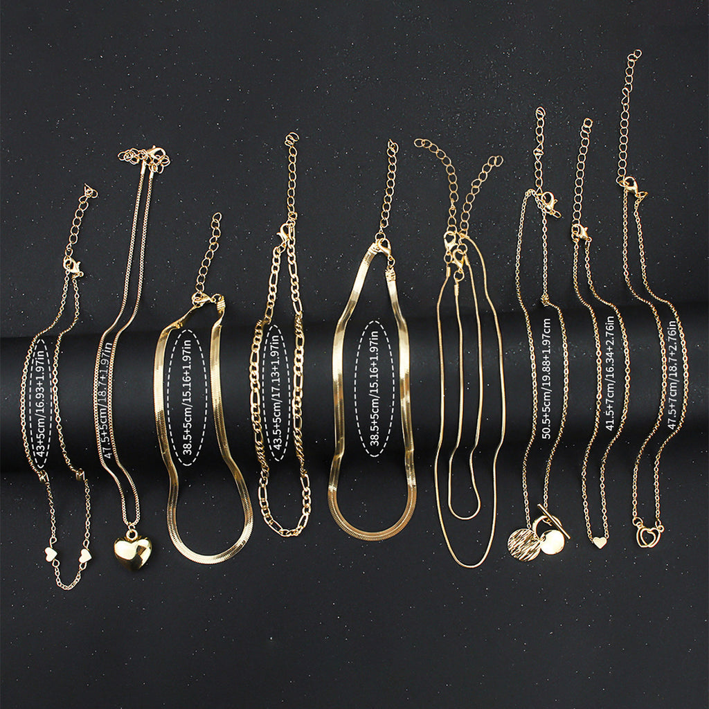 Fashion All-match Jewelry Ornament 10 Pieces Women's Necklace Suit