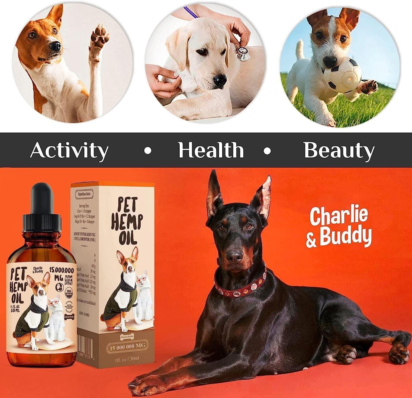 Charlie Buddy   Hеmp Oil for Dogs Cats   Hiр and Jоint Suppоrt and Skin Hеalth