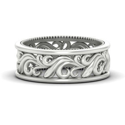 Antique Mens Wide Filigree Band