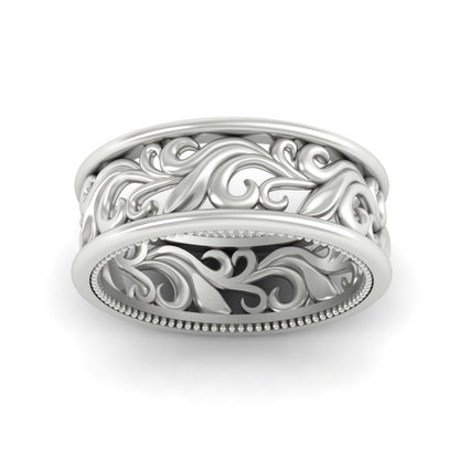Antique Mens Wide Filigree Band