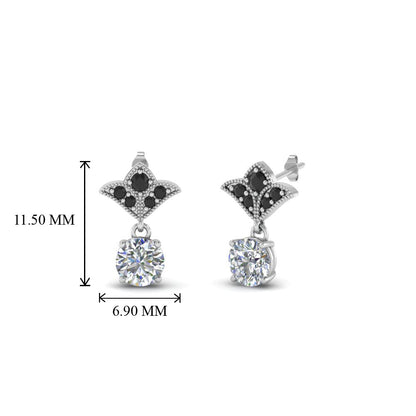Art Deco Inspired Round Drop Earring Half Carat