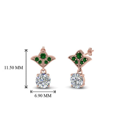Art Deco Inspired Round Drop Earring Half Carat