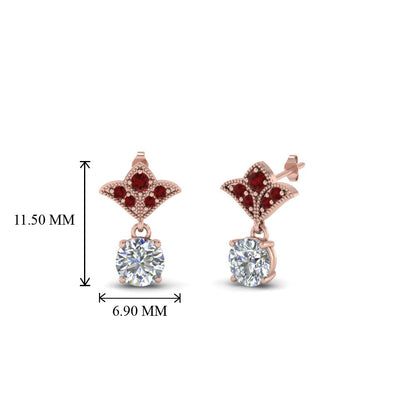 Art Deco Inspired Round Drop Earring Half Carat