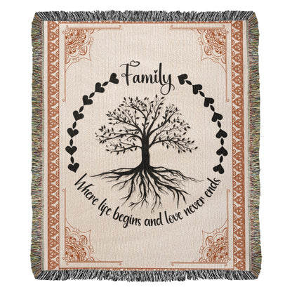 Family Roots, Celtic Tree Woven Blanket