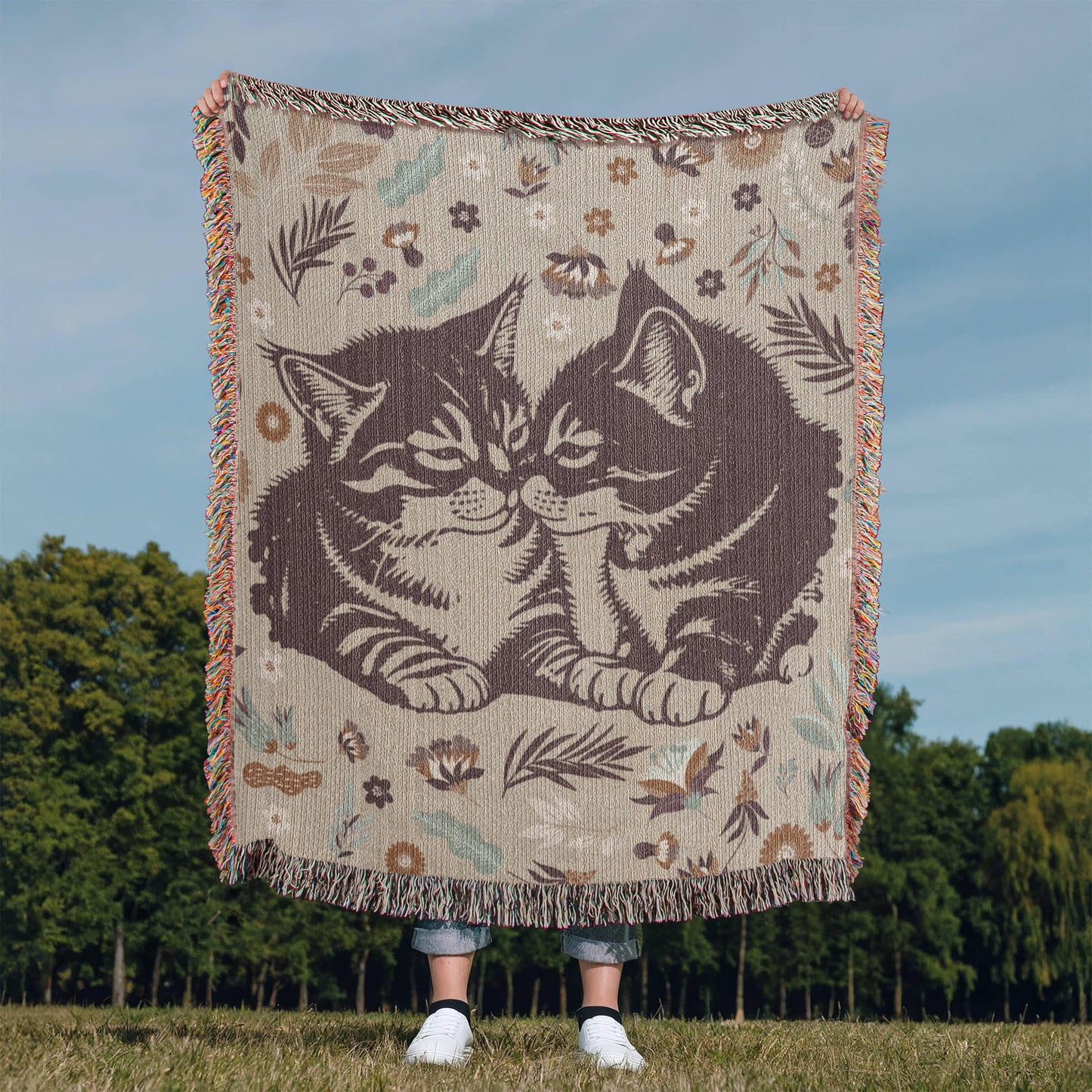 Snuggling Kitties - Woven Blanket