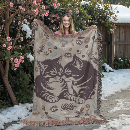 Snuggling Kitties - Woven Blanket