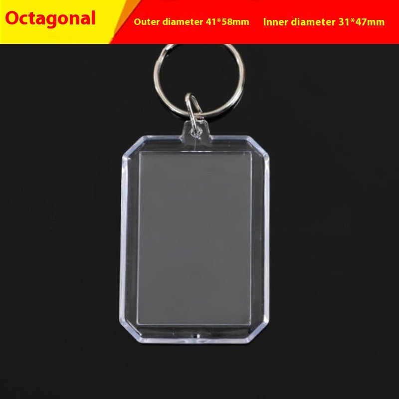 Fashion Transparent Acrylic Keychain Empty Shell