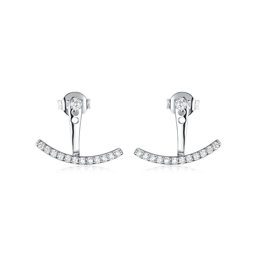 Earrings Simple Special-interest Design French Diamond-embedded Smile Earrings