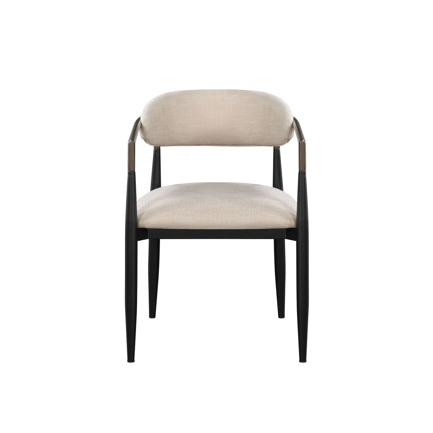 Set of 2 Beige and Black Armchair with Open Back