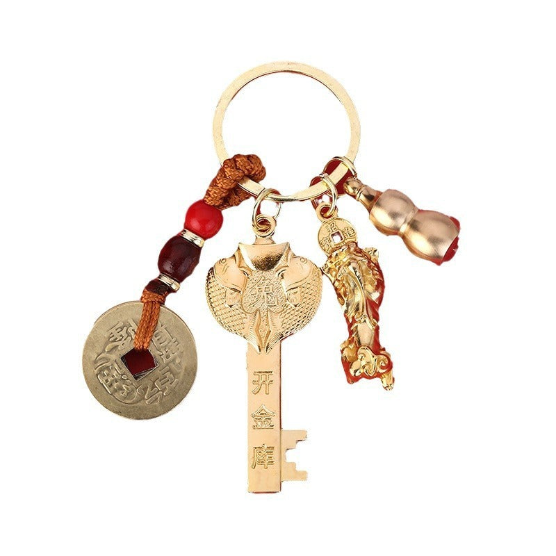 Alloy Five Blessing Men's And Women's Bag Car Key Pendant