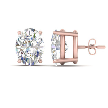 Classic Four Prong Oval Diamond Solitaire Stud Earrings [IGI Certified]