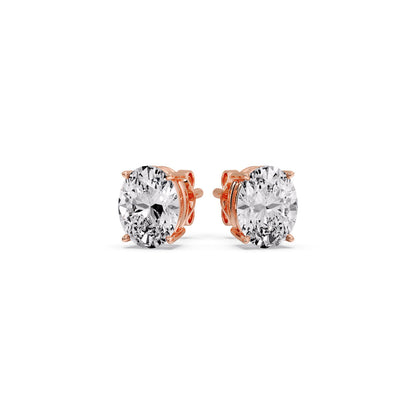 Classic Four Prong Oval Diamond Solitaire Stud Earrings [IGI Certified]
