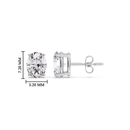 Classic Four Prong Oval Diamond Solitaire Stud Earrings [IGI Certified]