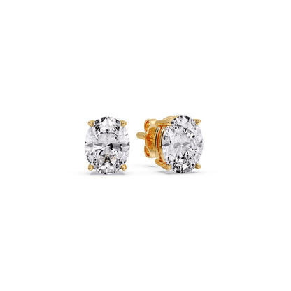 Classic Four Prong Oval Diamond Solitaire Stud Earrings [IGI Certified]