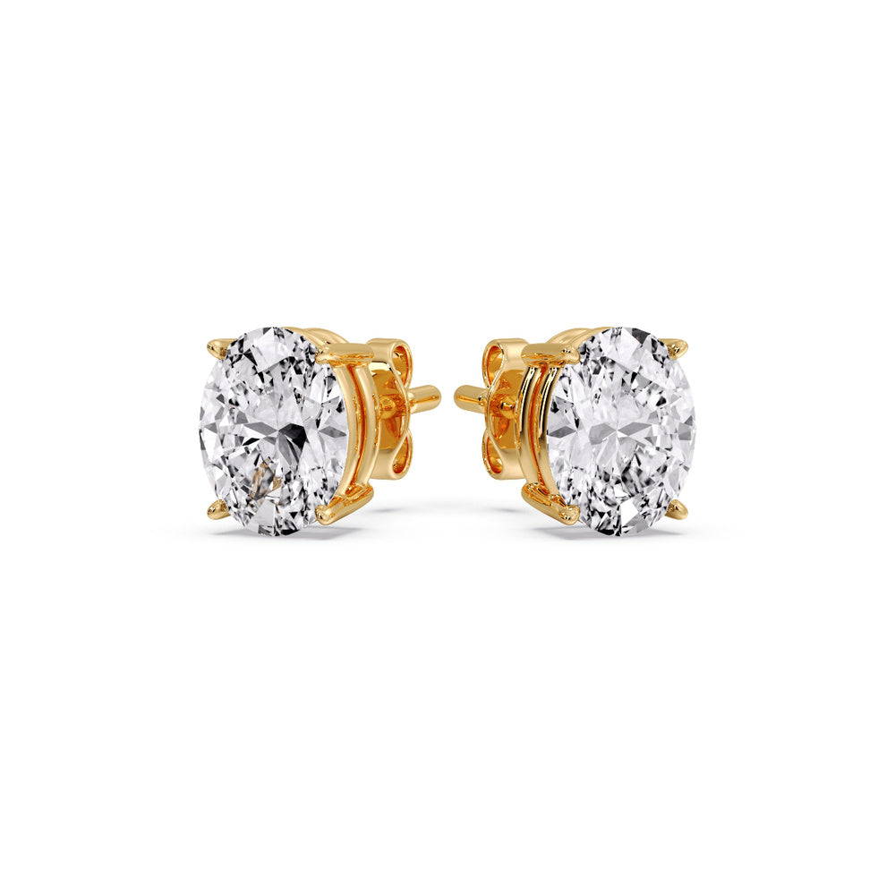 Classic Four Prong Oval Diamond Solitaire Stud Earrings [IGI Certified]