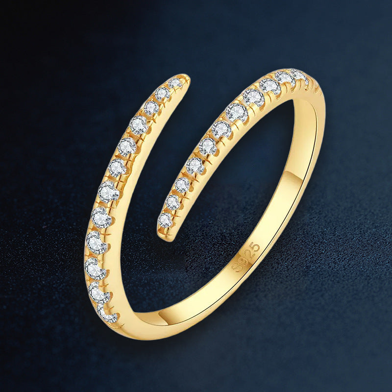 Silver S925 Diamond Moissanite Twisted Ring