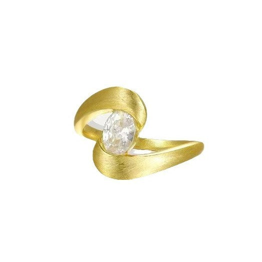 Irregular With Personality Brushed Zinc Alloy Ring Female Niche Inlaid Zircon