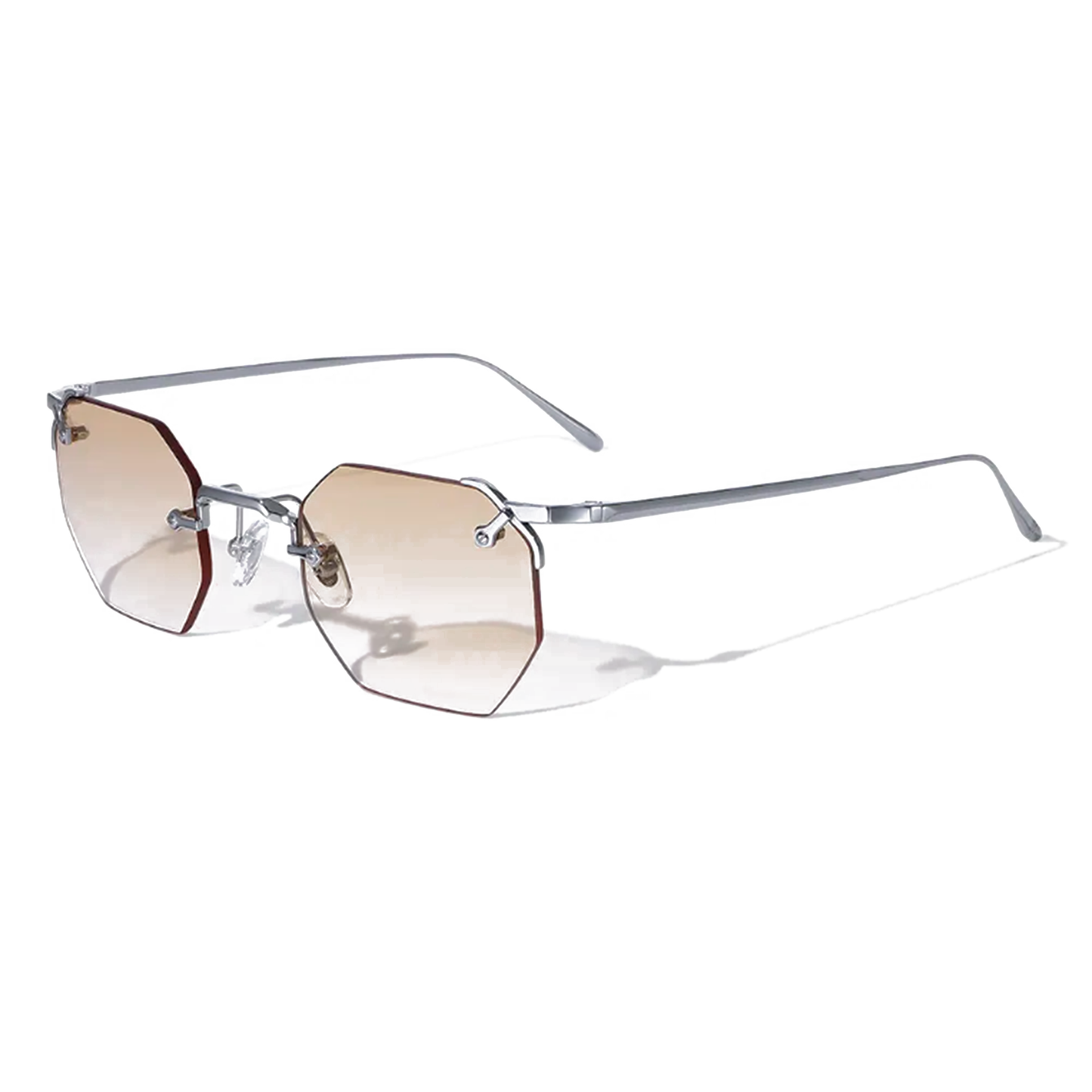 Aplos 48mm Hexagon Sunglasses | Orange