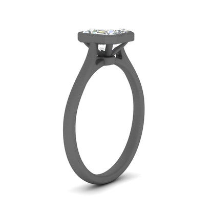 Asscher Cut Petite Bezel Solitaire Engagement Ring