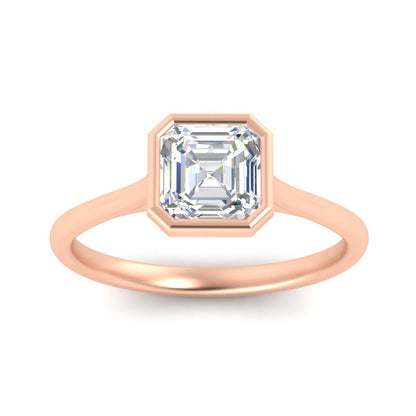 Asscher Cut Petite Bezel Solitaire Engagement Ring