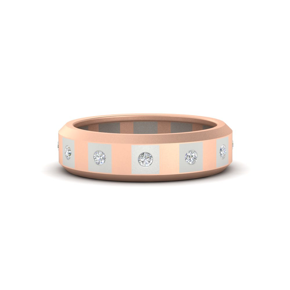 Bezel Round Mens Wedding Ring