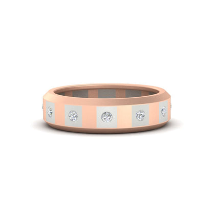 Bezel Round Mens Wedding Ring