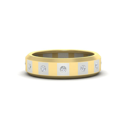 Bezel Round Mens Wedding Ring