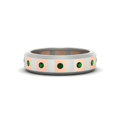 Bezel Round Mens Wedding Ring