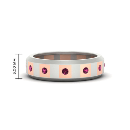 Bezel Round Mens Wedding Ring