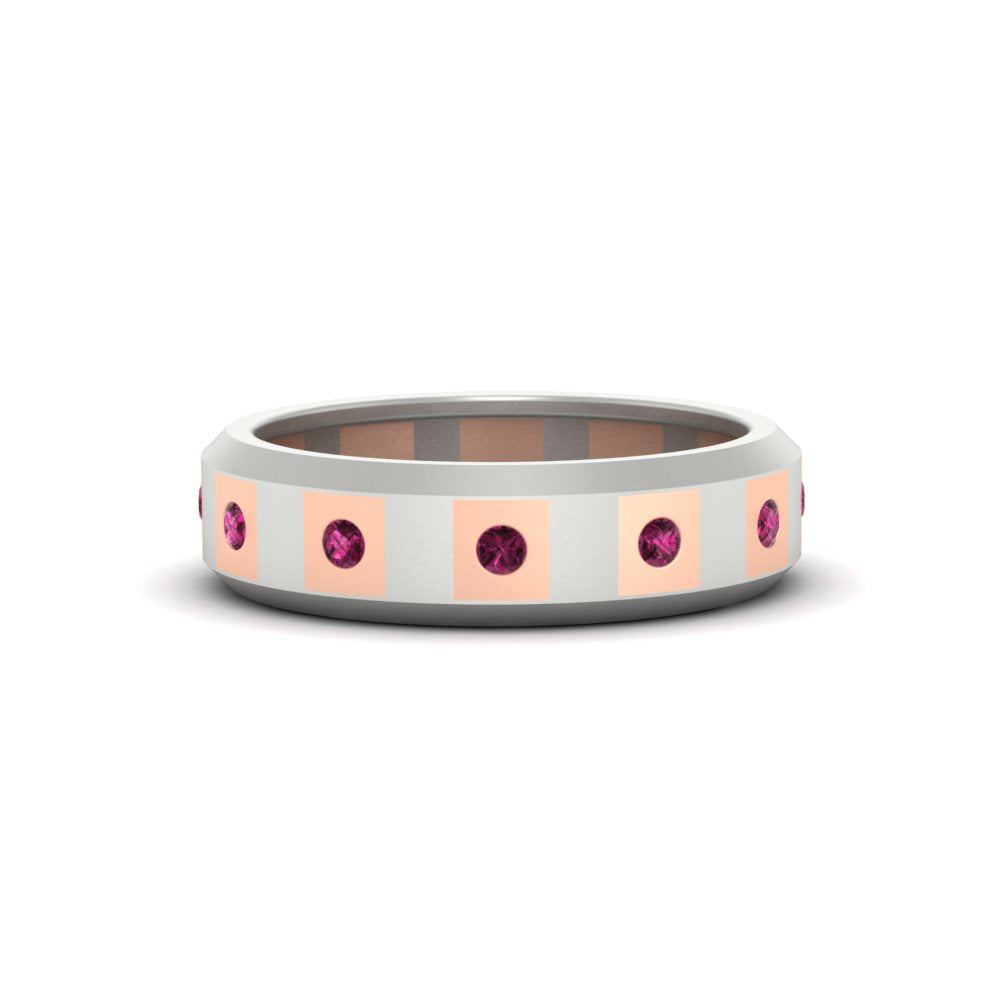 Bezel Round Mens Wedding Ring