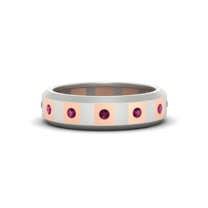 Bezel Round Mens Wedding Ring
