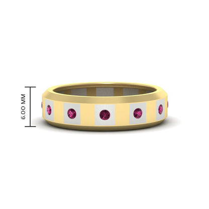 Bezel Round Mens Wedding Ring