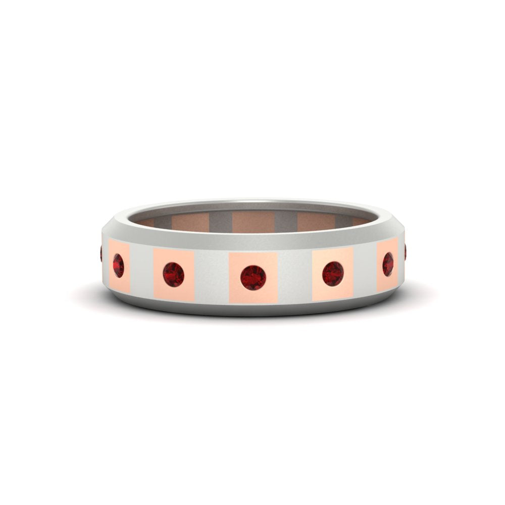 Bezel Round Mens Wedding Ring