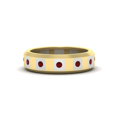 Bezel Round Mens Wedding Ring