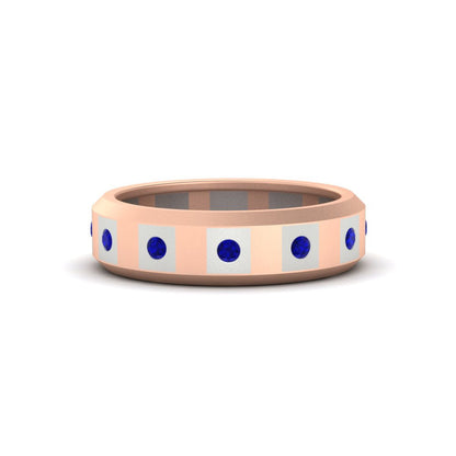 Bezel Round Mens Wedding Ring