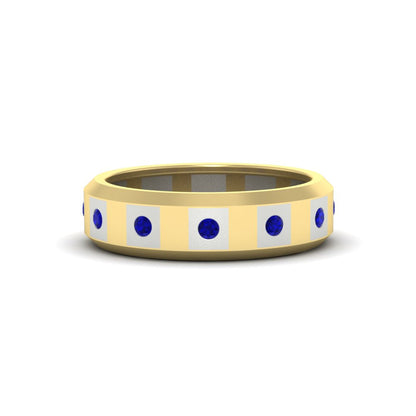 Bezel Round Mens Wedding Ring