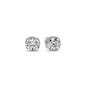 Cushion Diamond Bezel Set Solitaire Certified Stud Earrings