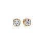 Cushion Diamond Bezel Set Solitaire Certified Stud Earrings