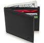 Genuine Leather Bifold Wallet – Flip-Up ID Window, RFID Blocking