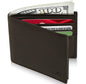 Genuine Leather Bifold Wallet – Flip-Up ID Window, RFID Blocking