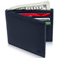 Genuine Leather Bifold Wallet – Flip-Up ID Window, RFID Blocking