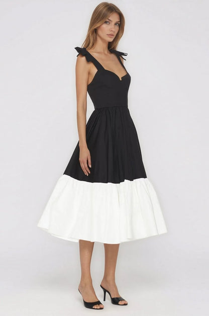 Catalina Midi Dress – Black/Beige (Final Sale)