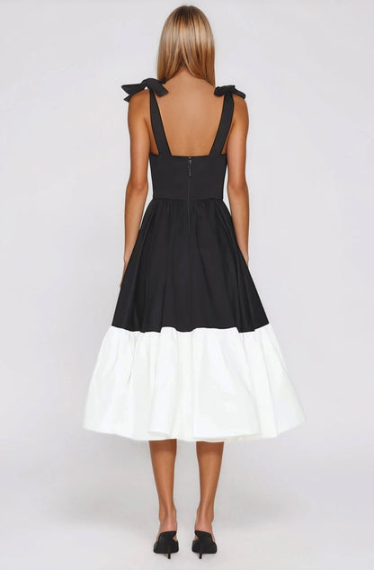 Catalina Midi Dress – Black/Beige (Final Sale)