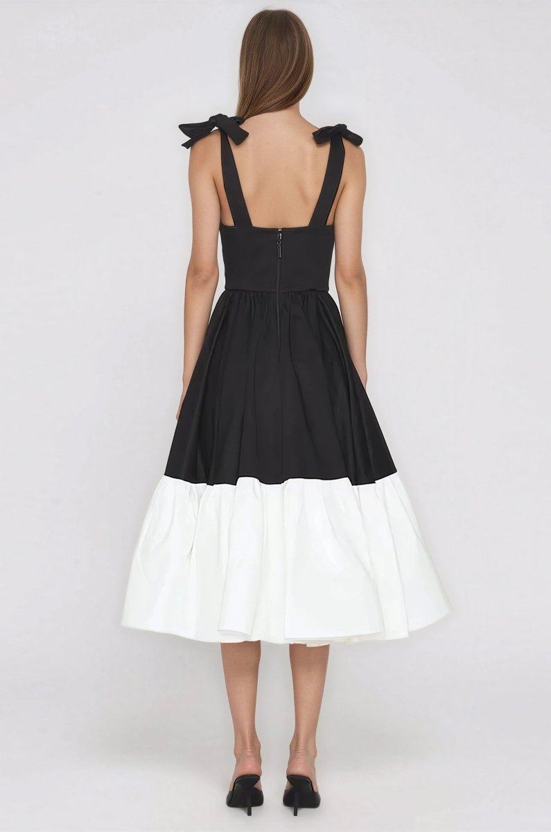 Catalina Midi Dress – Black/Beige (Final Sale)
